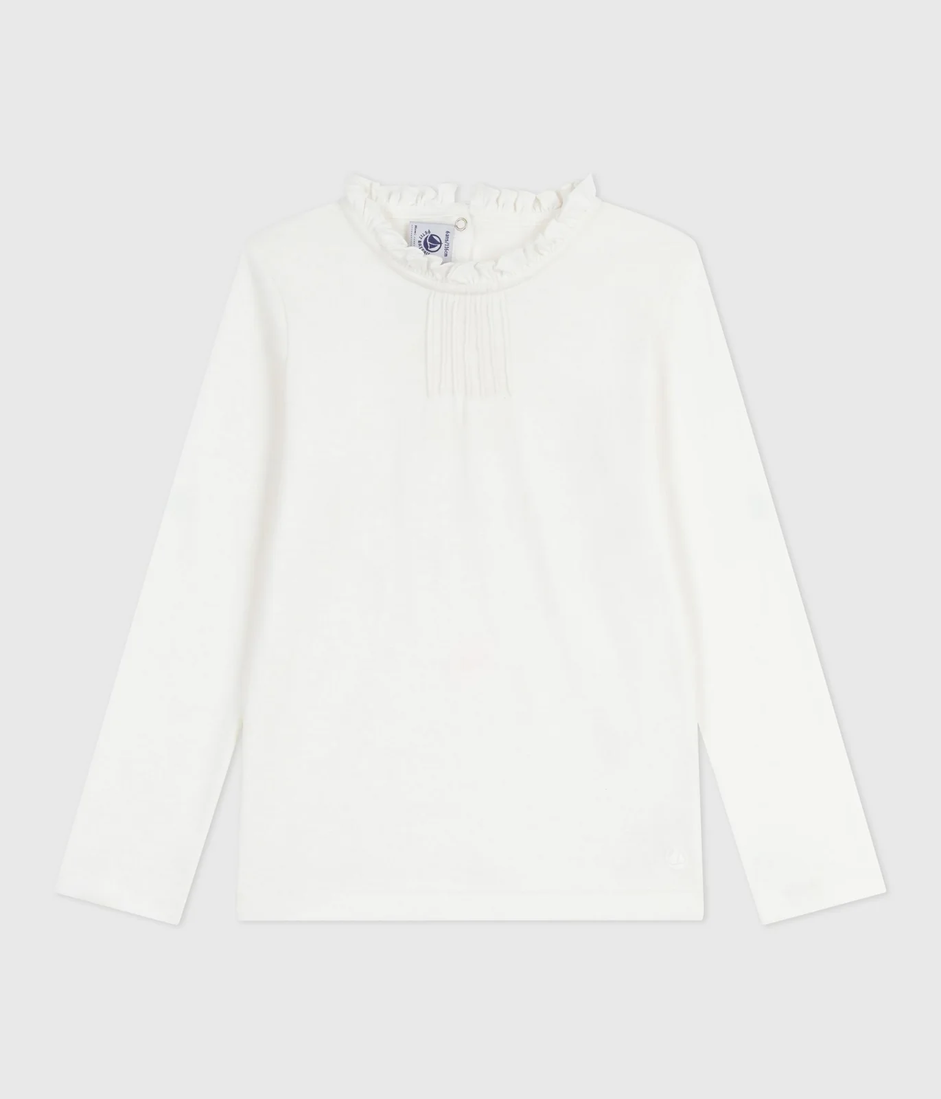 Plain cotton long-sleeved T-shirt for children