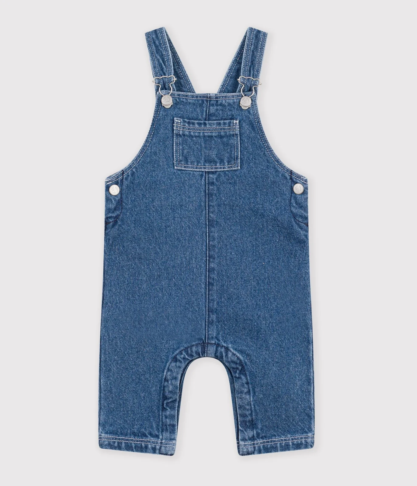 Babies' long-leg denim dungarees