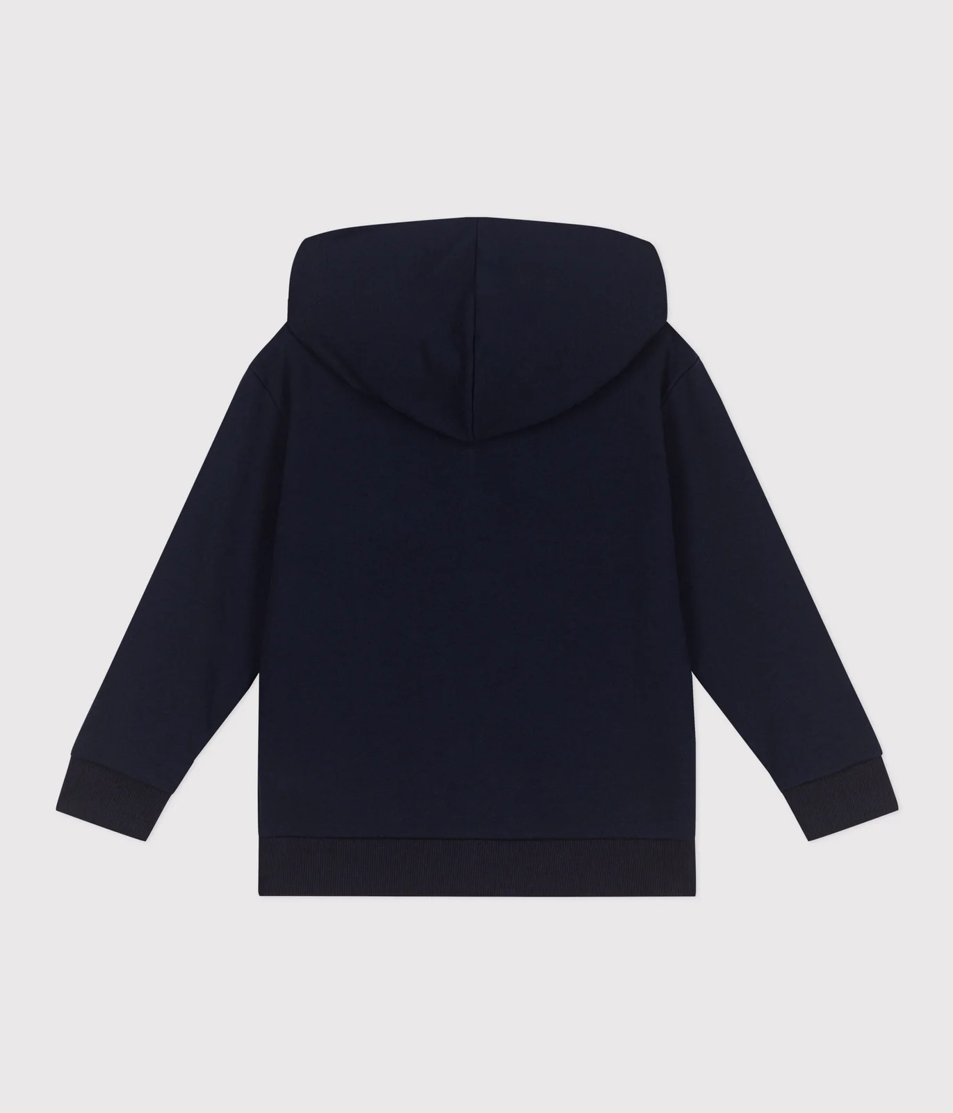 Children's plain cotton zip-up hoodie