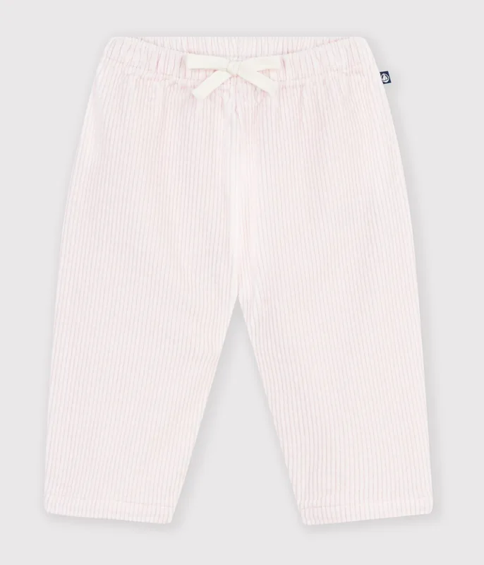 Babies' plain corduroy trousers