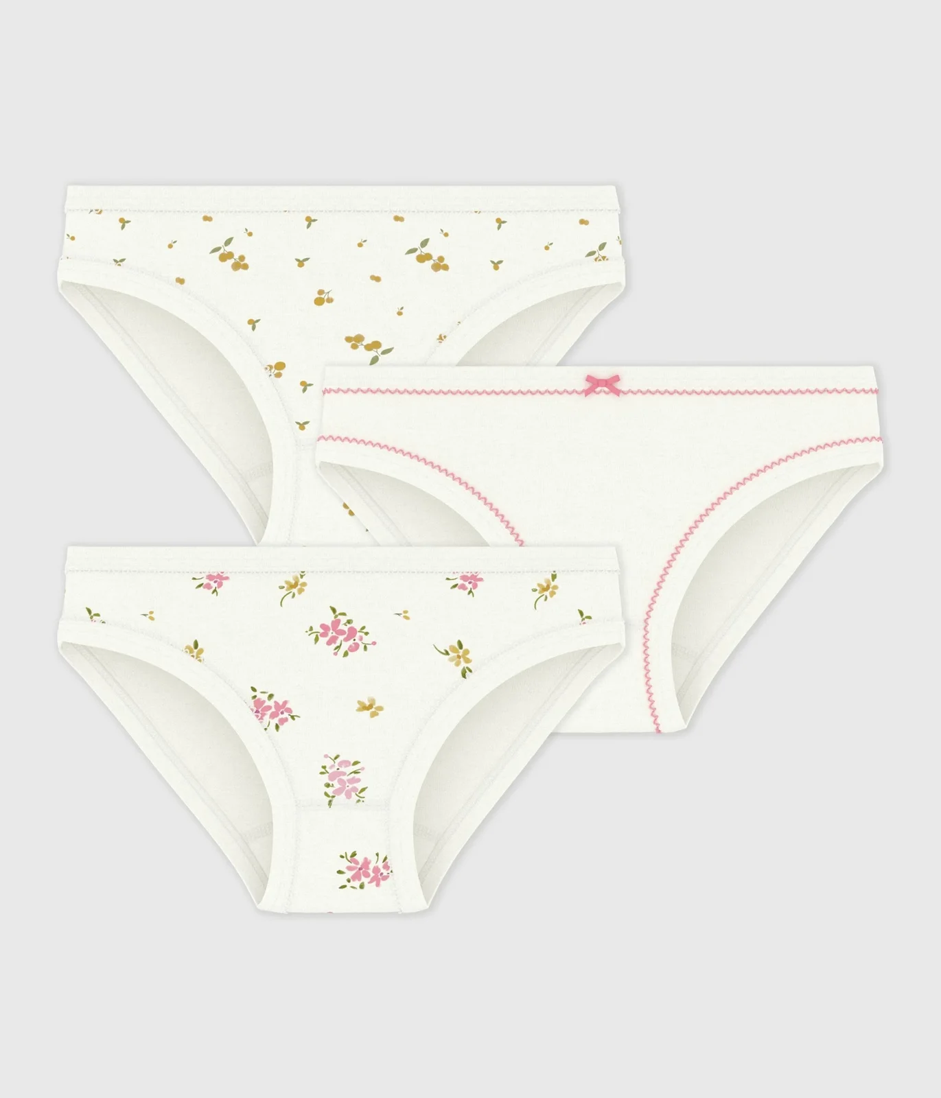 Pack of children's flower-print cotton pants