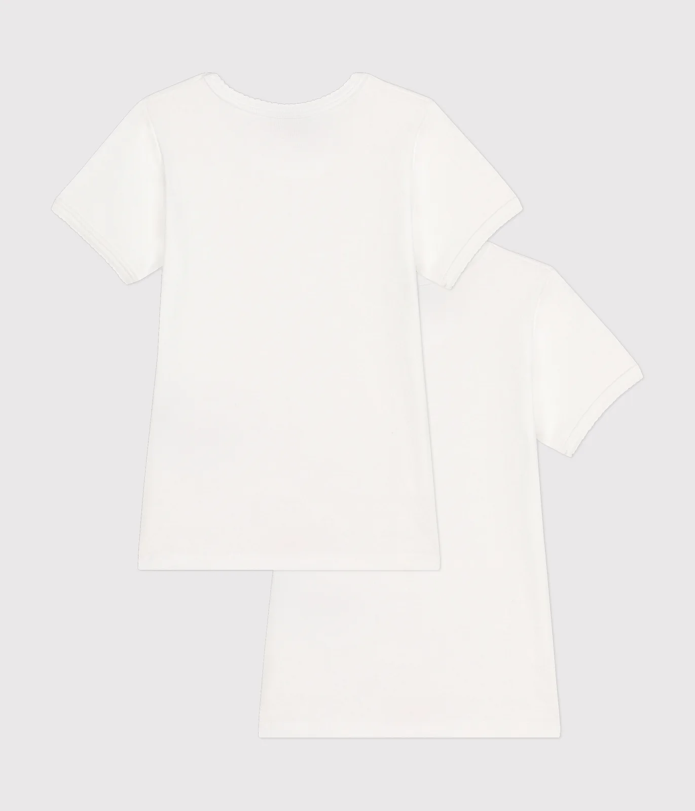 Girls' White Short-Sleeved T-Shirt - 2-Pack