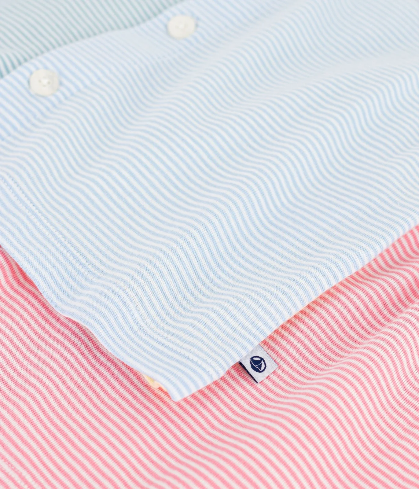 Children's short stripy buttoned cotton pyjamas