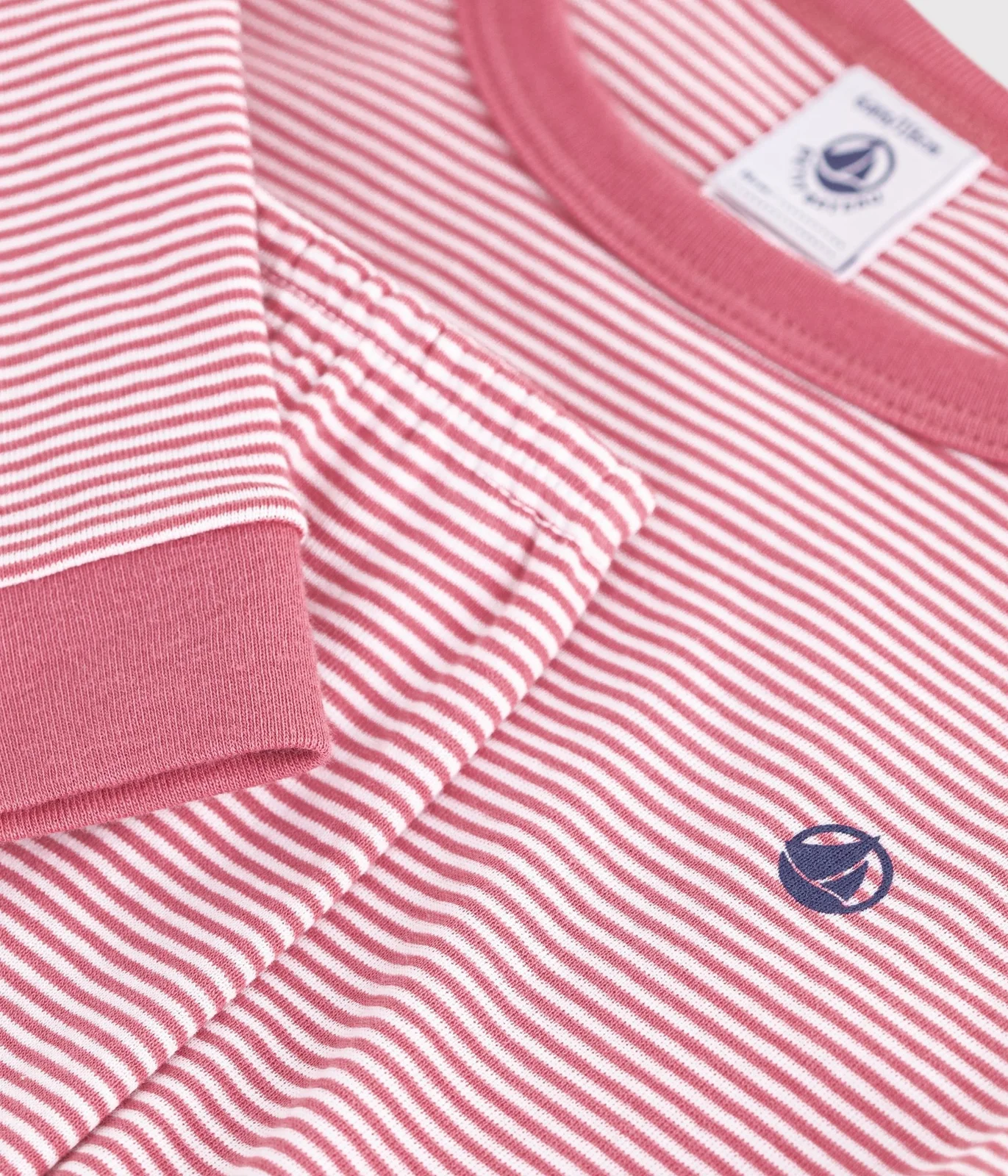 Children's snug-fitting stripy cotton pyjamas