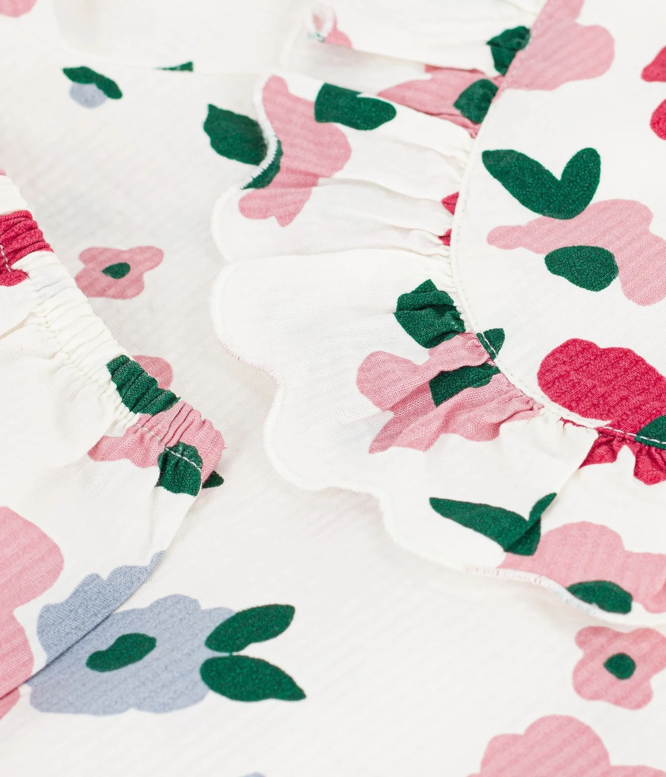 Babies' short-sleeved floral print cotton dress