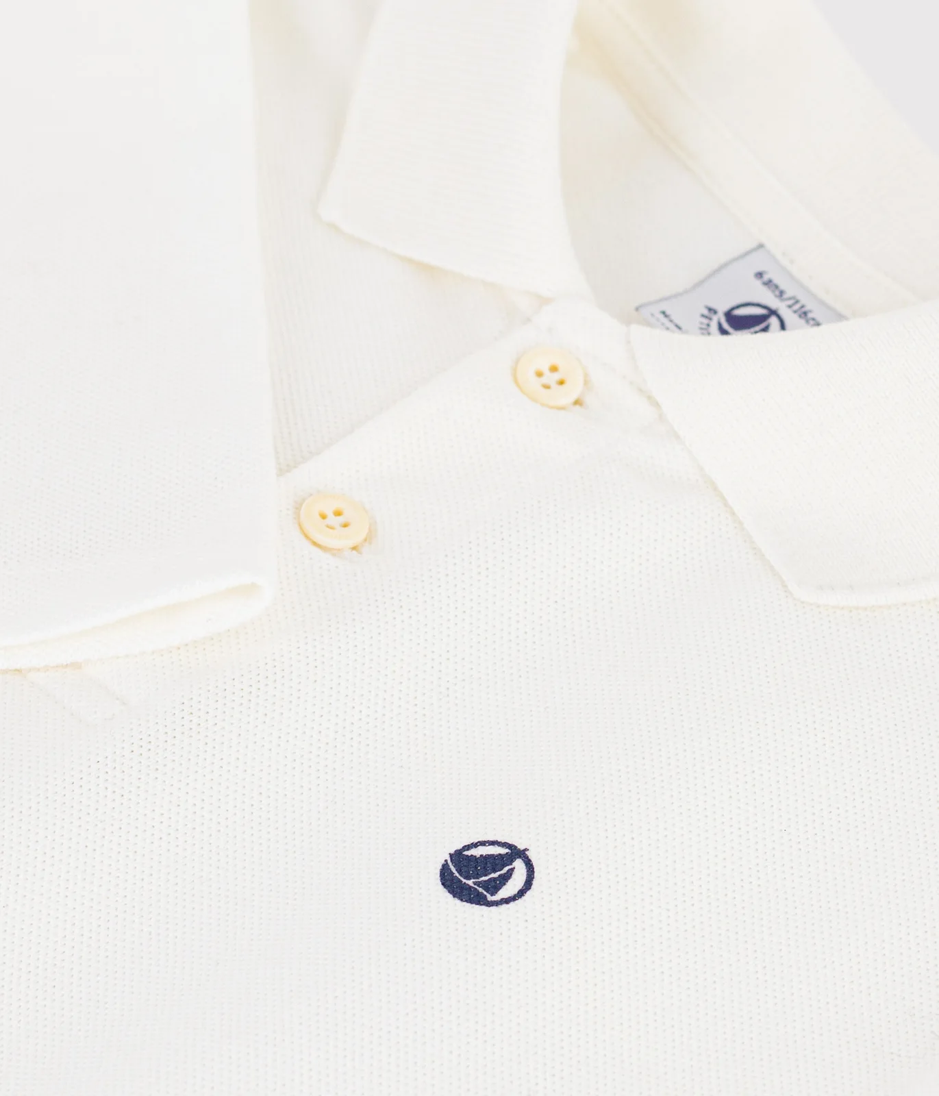 Children's plain long-sleeved cotton polo shirt