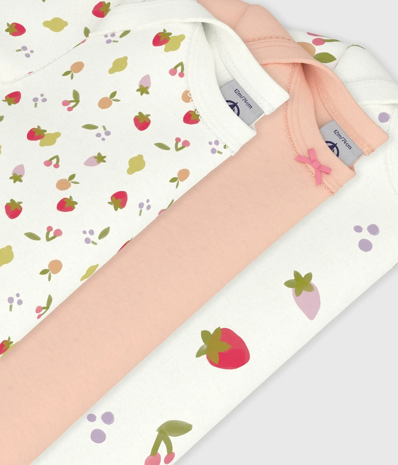 Pack of babies' short sleeved fruit print bodies