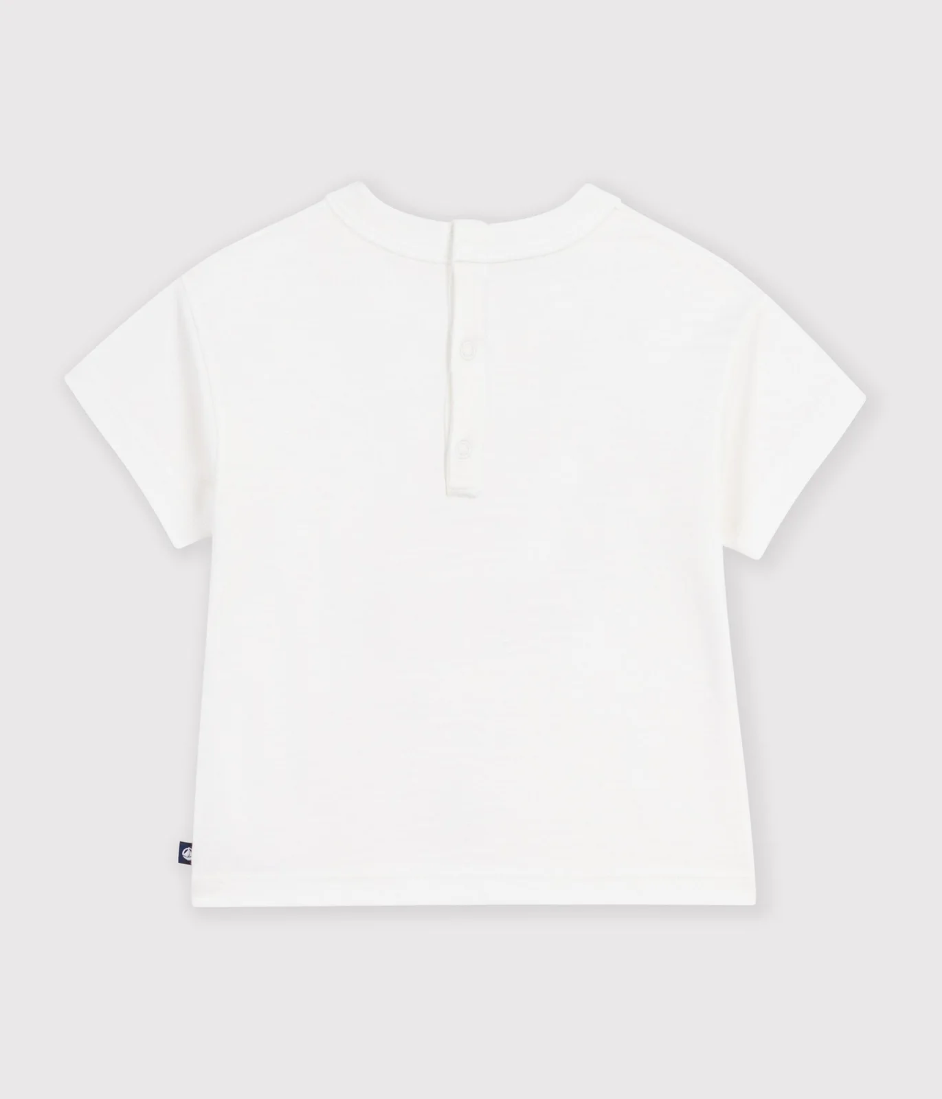 Babies' plain short-sleeved patterned cotton T-shirt