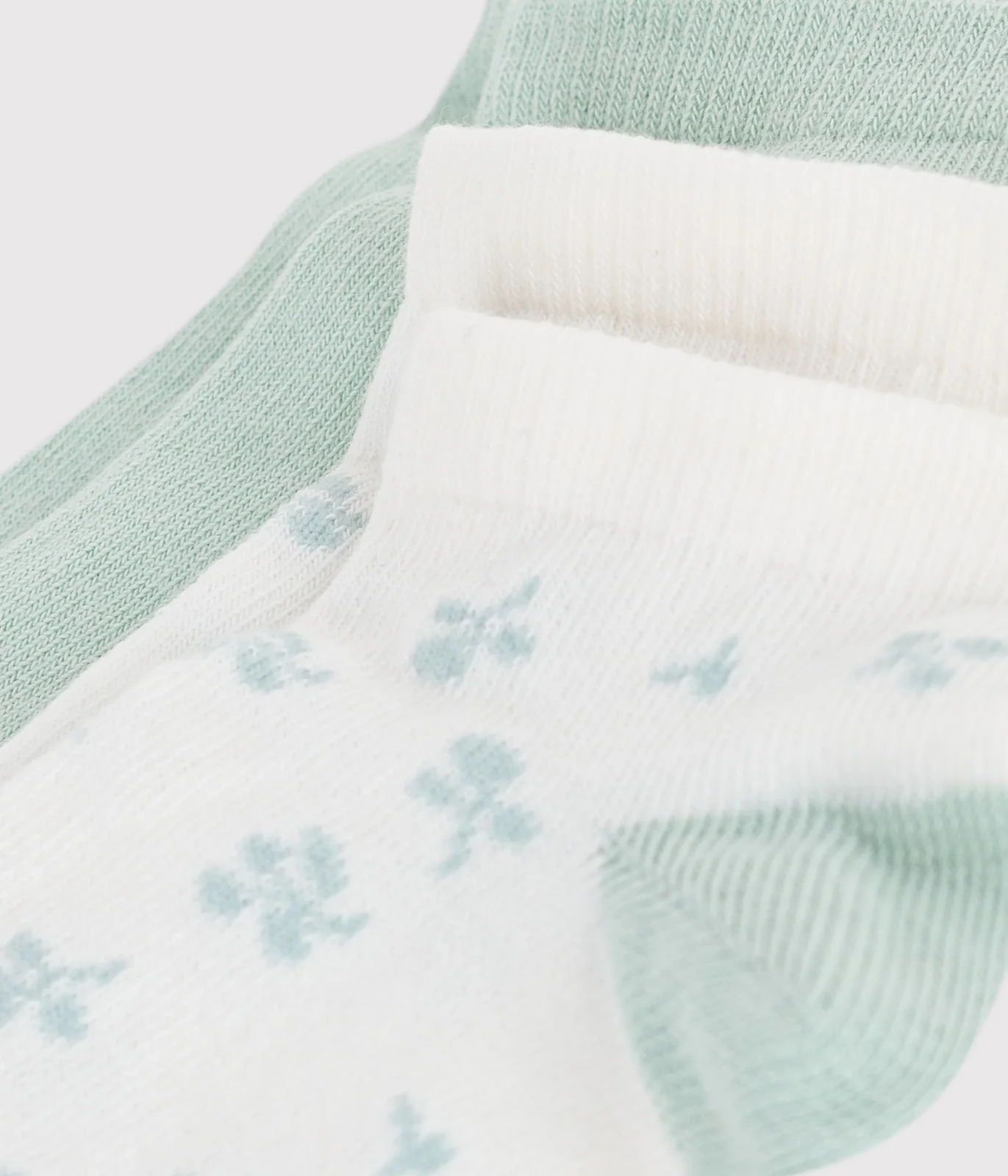 Little girls' flower-print cotton socks - 2-Pack