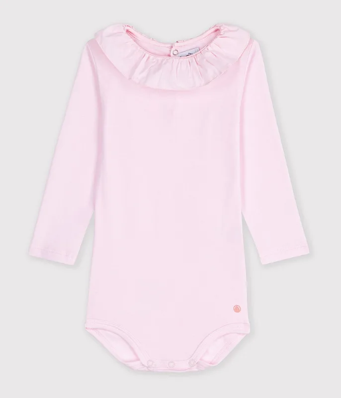 Babies' plain cotton body with a collar
