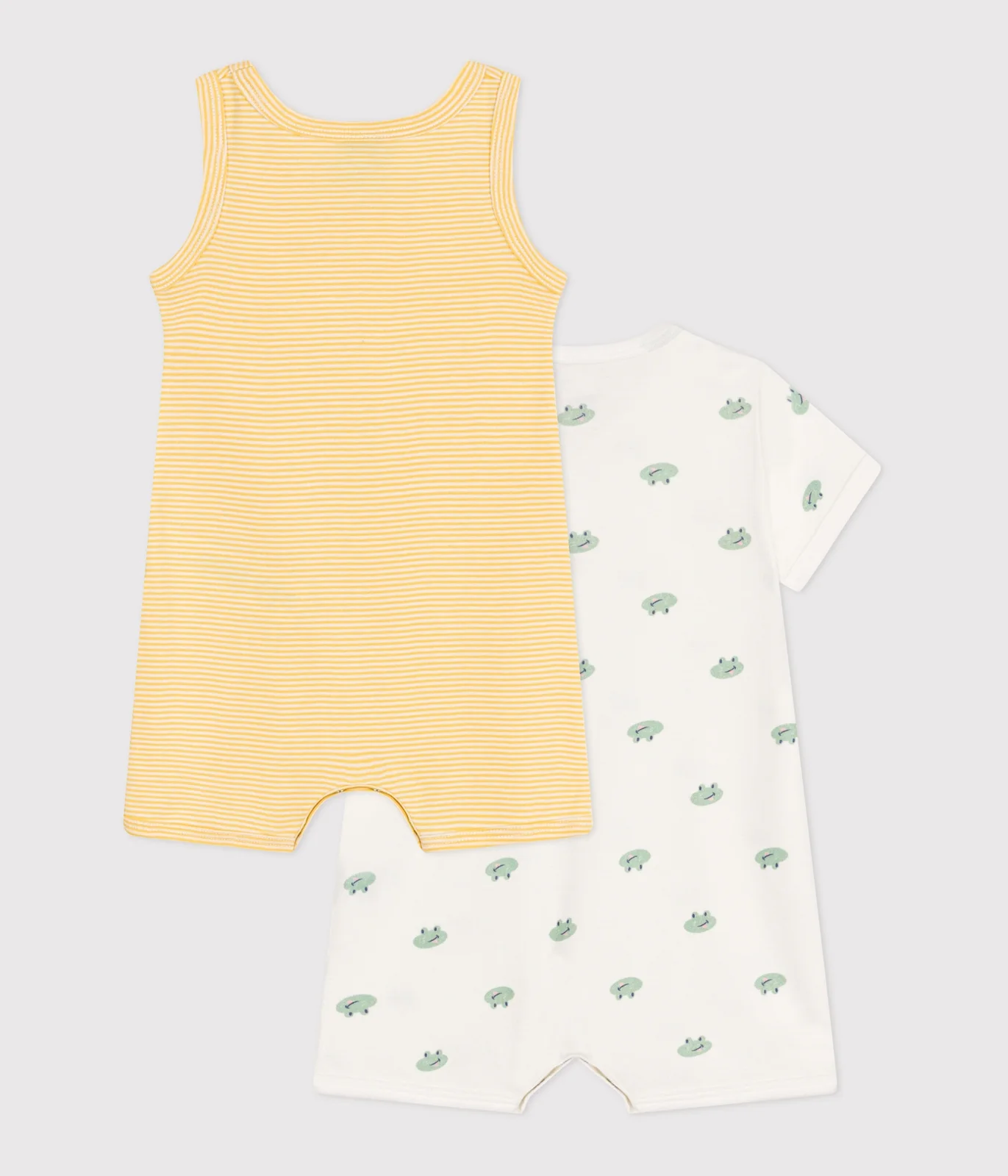 Babies' short cotton jumpsuits - 2-Pack
