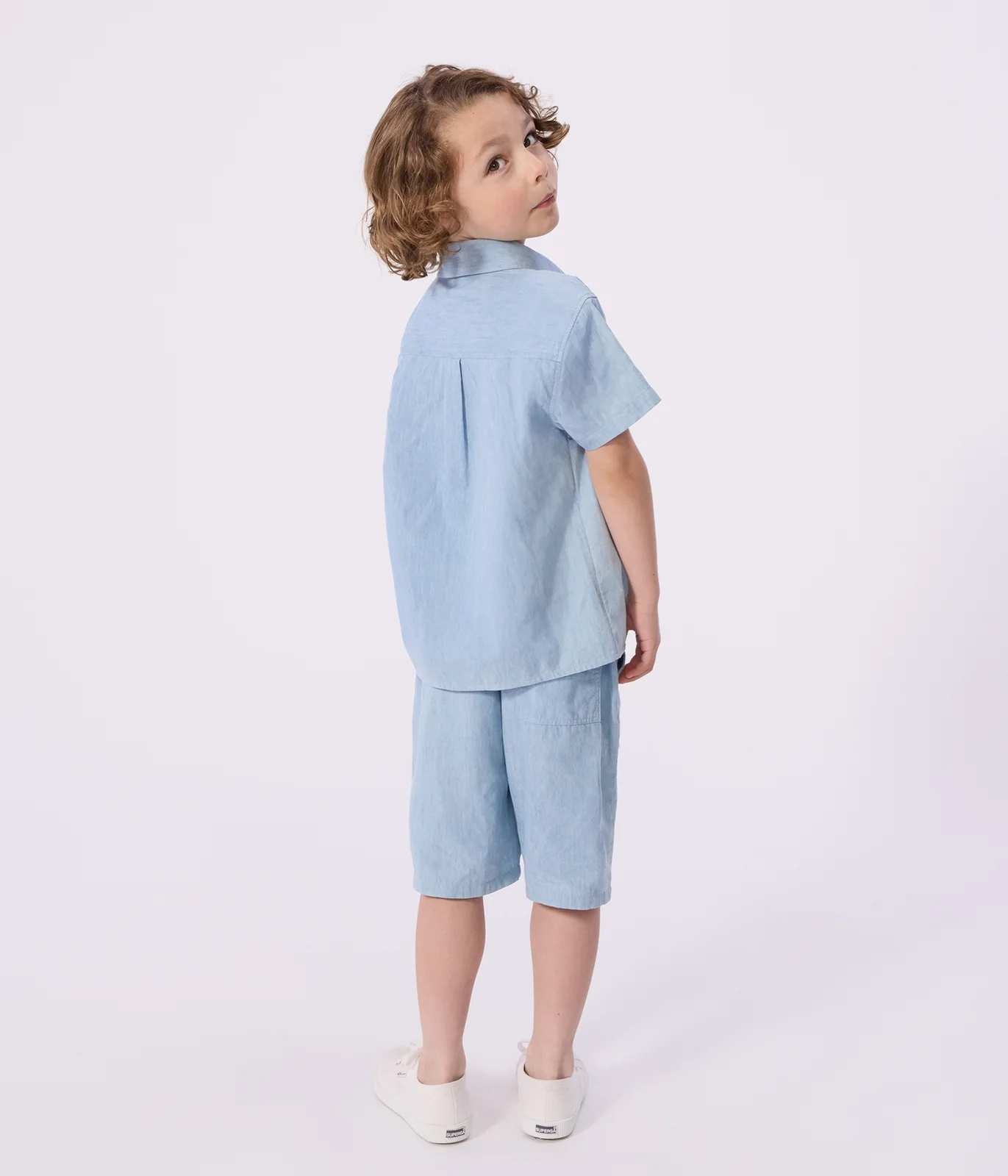 Children's short-sleeved cotton shirt