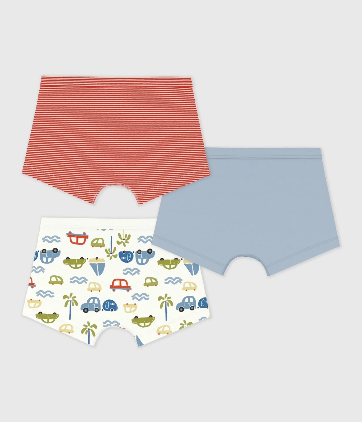 Pack of children's printed cotton boxers with covered waistbands
