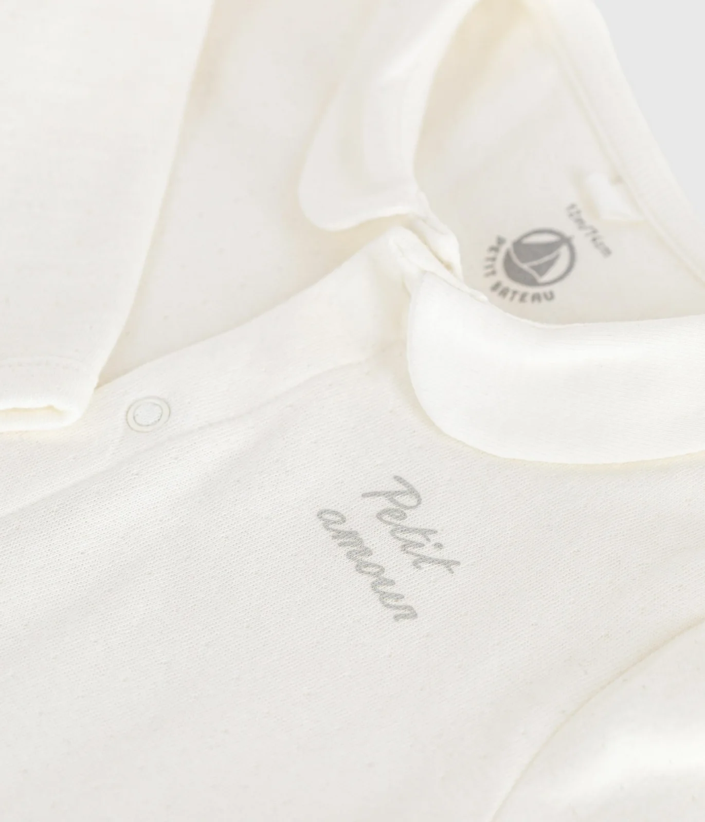 Babies' tube-knit pyjamas with a plain collar