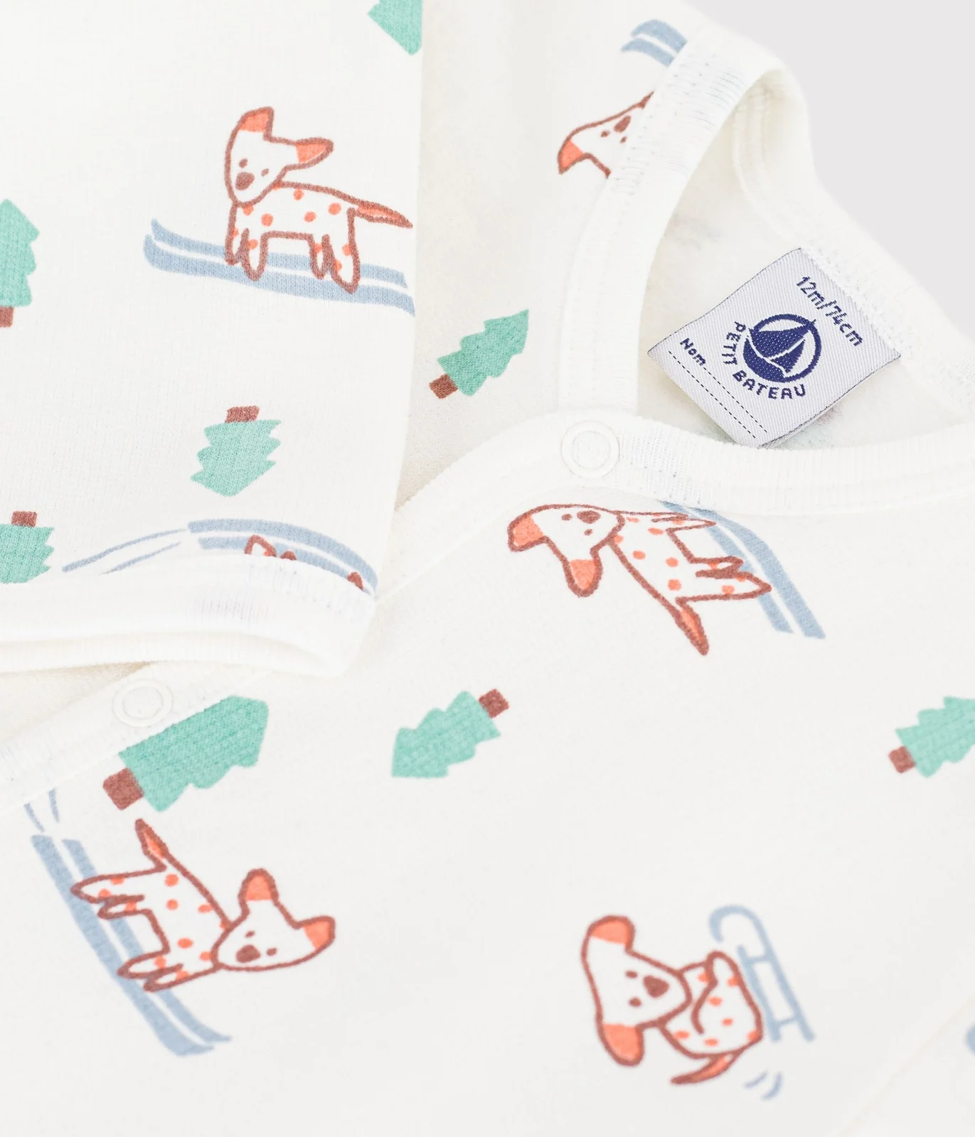 Babies' dog print fleece pyjamas