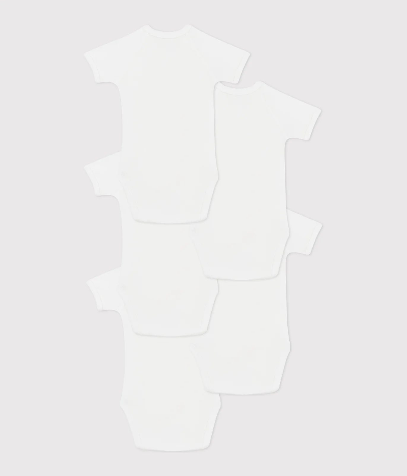 Babies' short-sleeved wrapover cotton bodysuits - 5-Pack