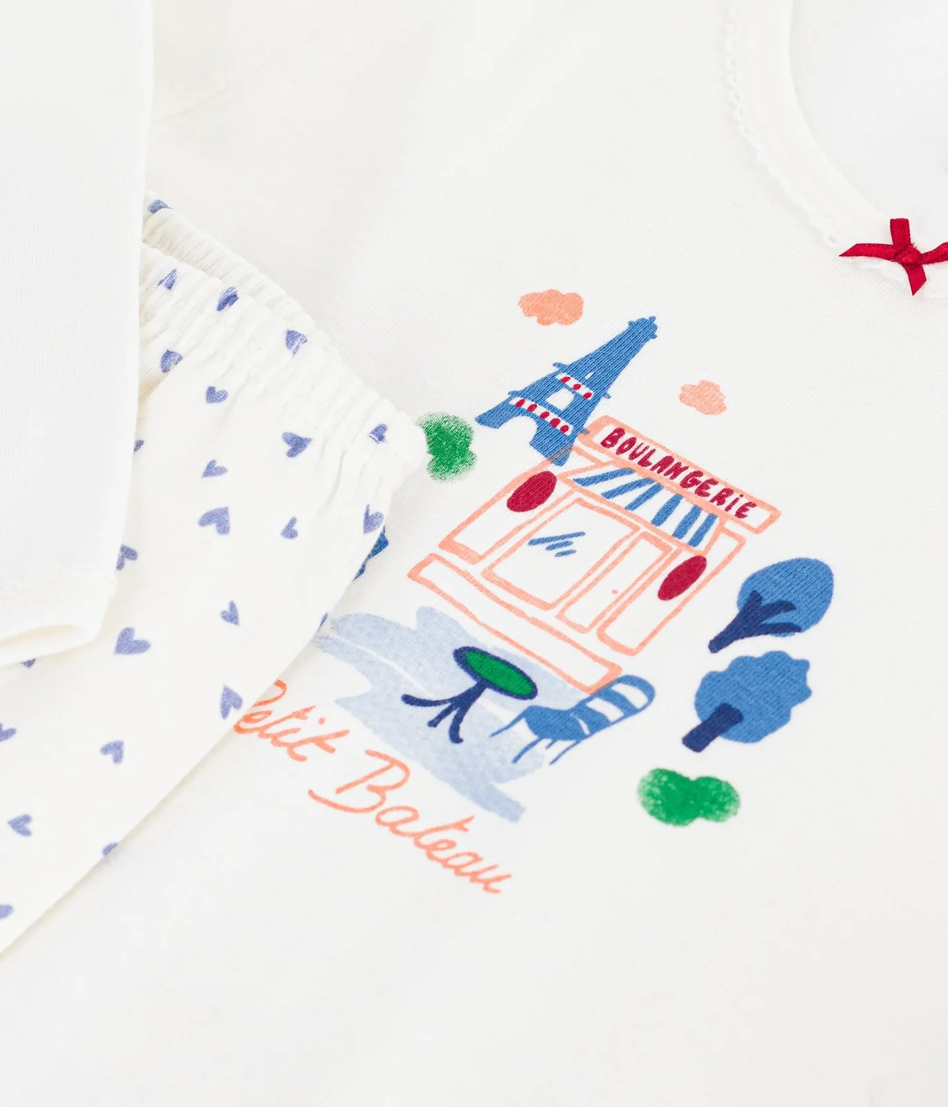Children's Paris motif cotton pyjamas
