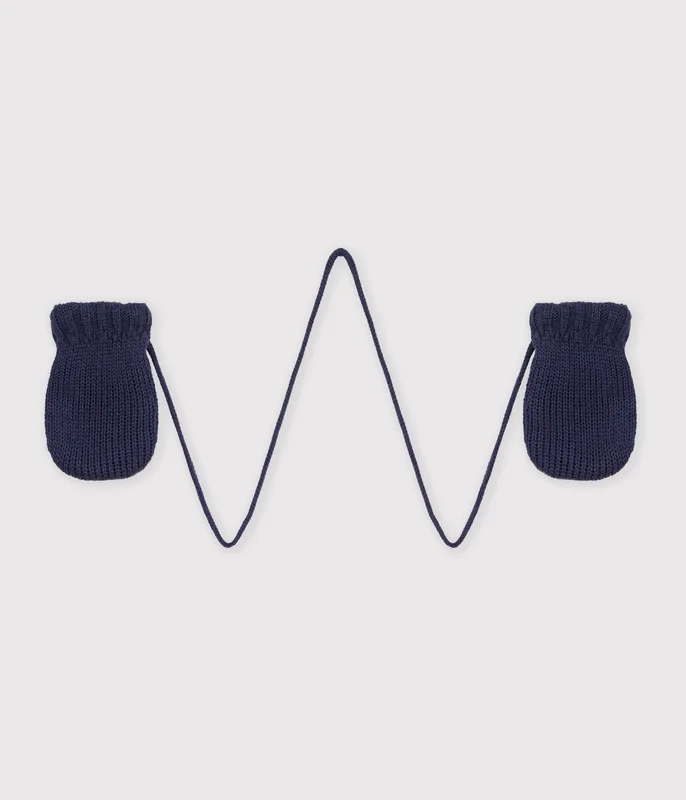 Babies' plain cotton jersey mittens