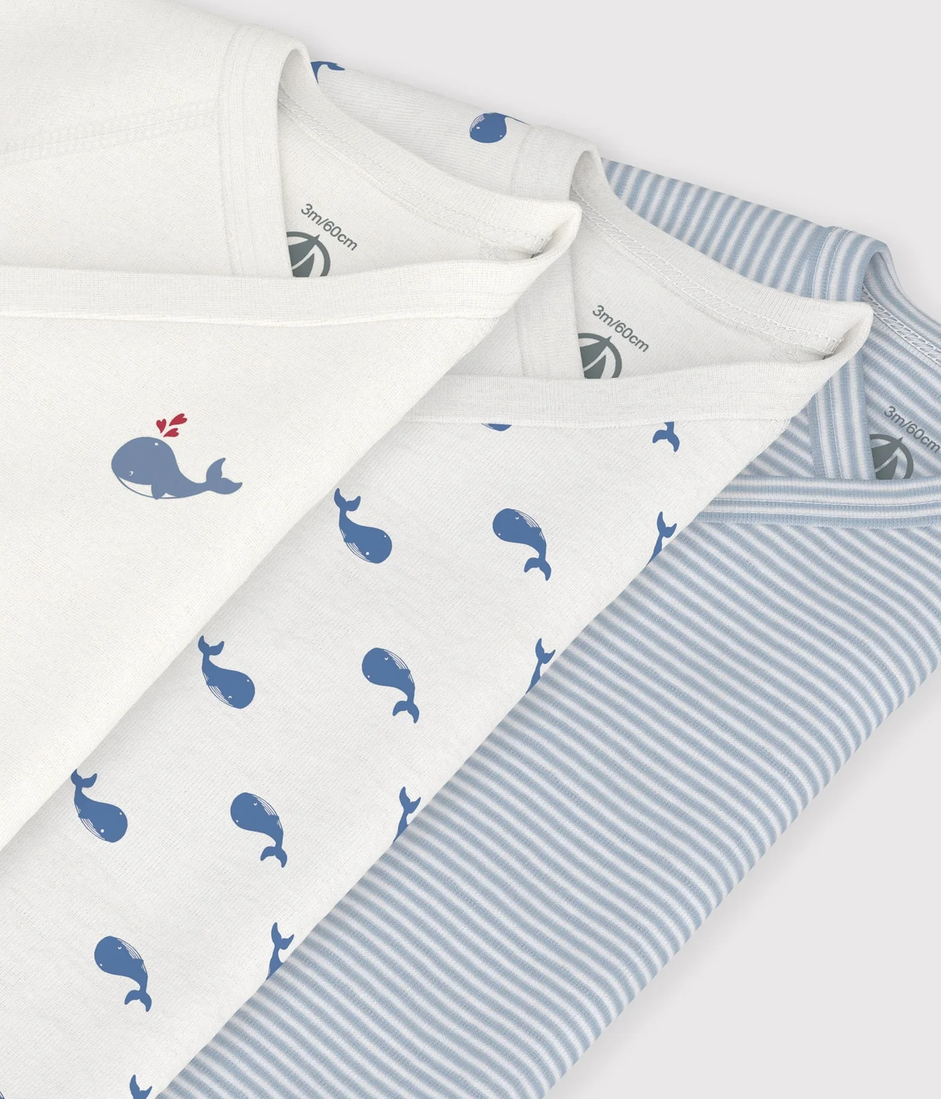 Pack of babies' short-sleeved printed cotton wrapover bodies