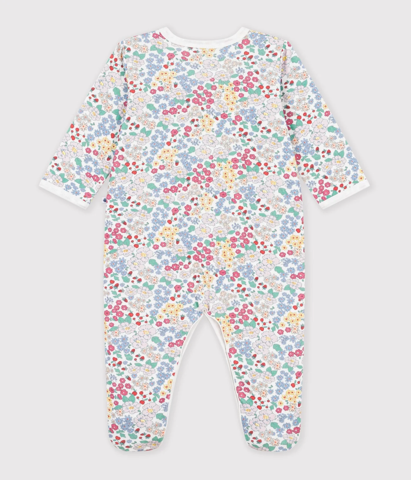 Babies' flower-print tube knit pyjama suit