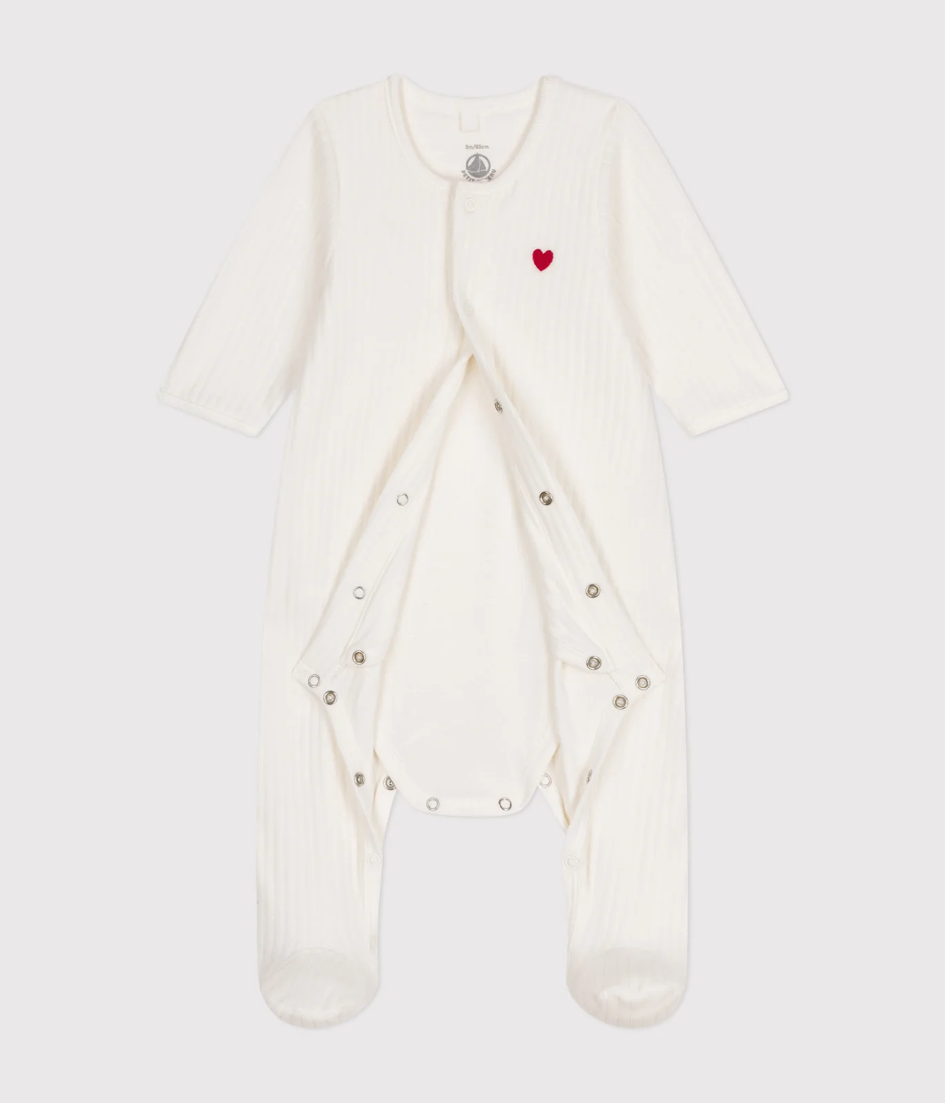 Unisex Velour sleepsuit with integrated solid- bodysuit