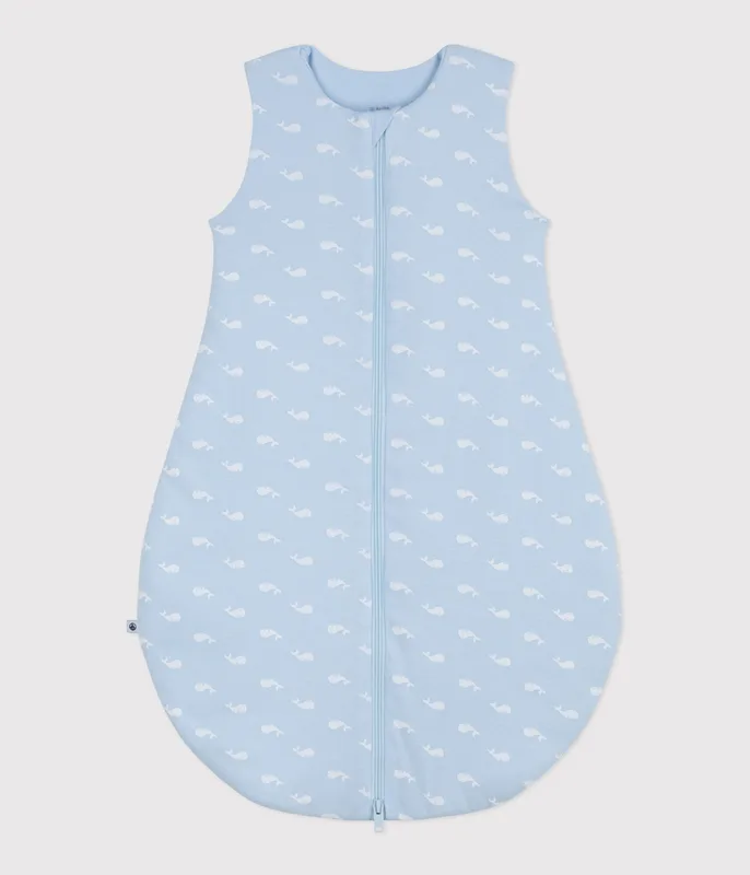 Babies' 2.5 TOG whale print cotton sleeping bag