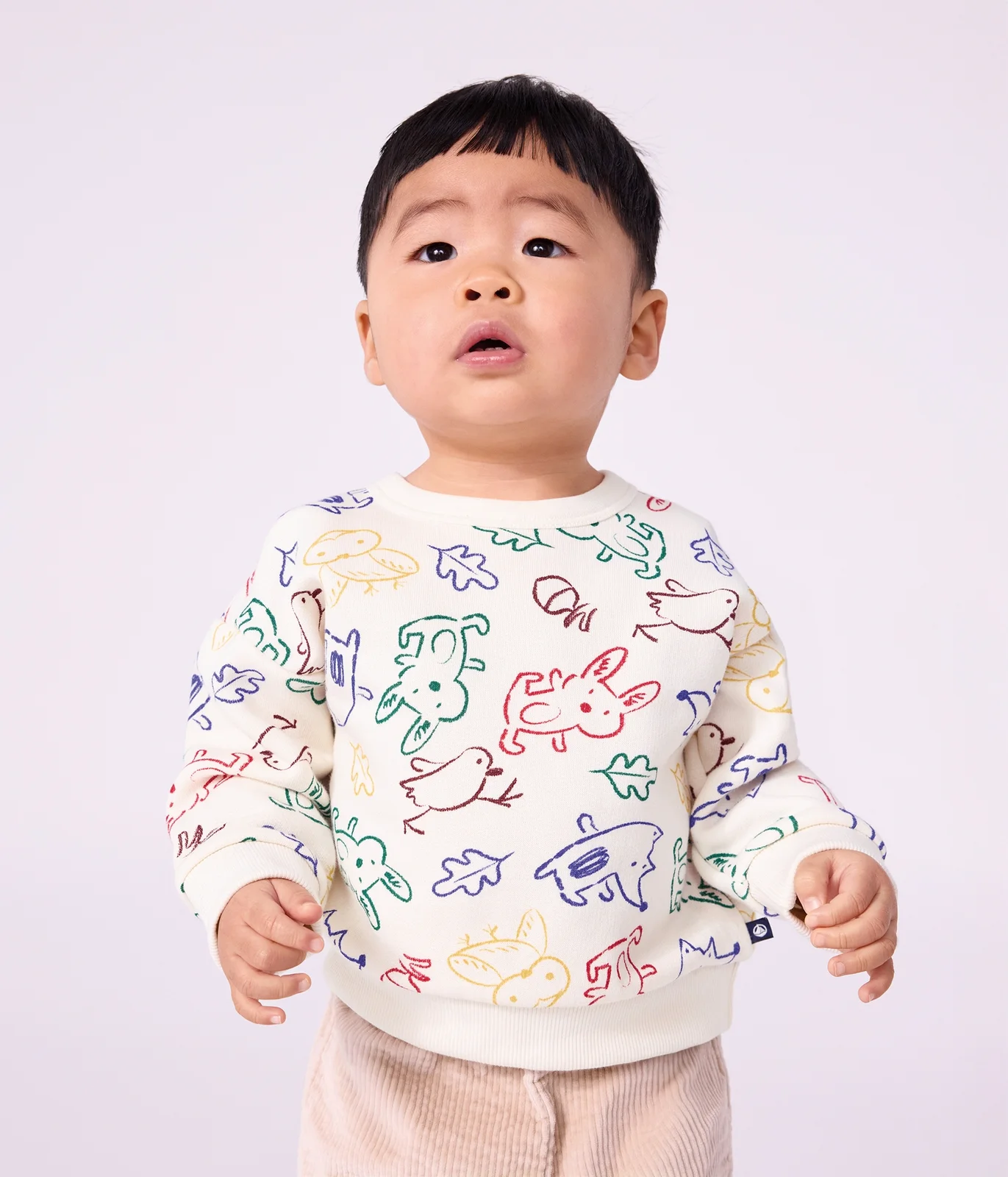 Babies' animal print cotton sweatshirt