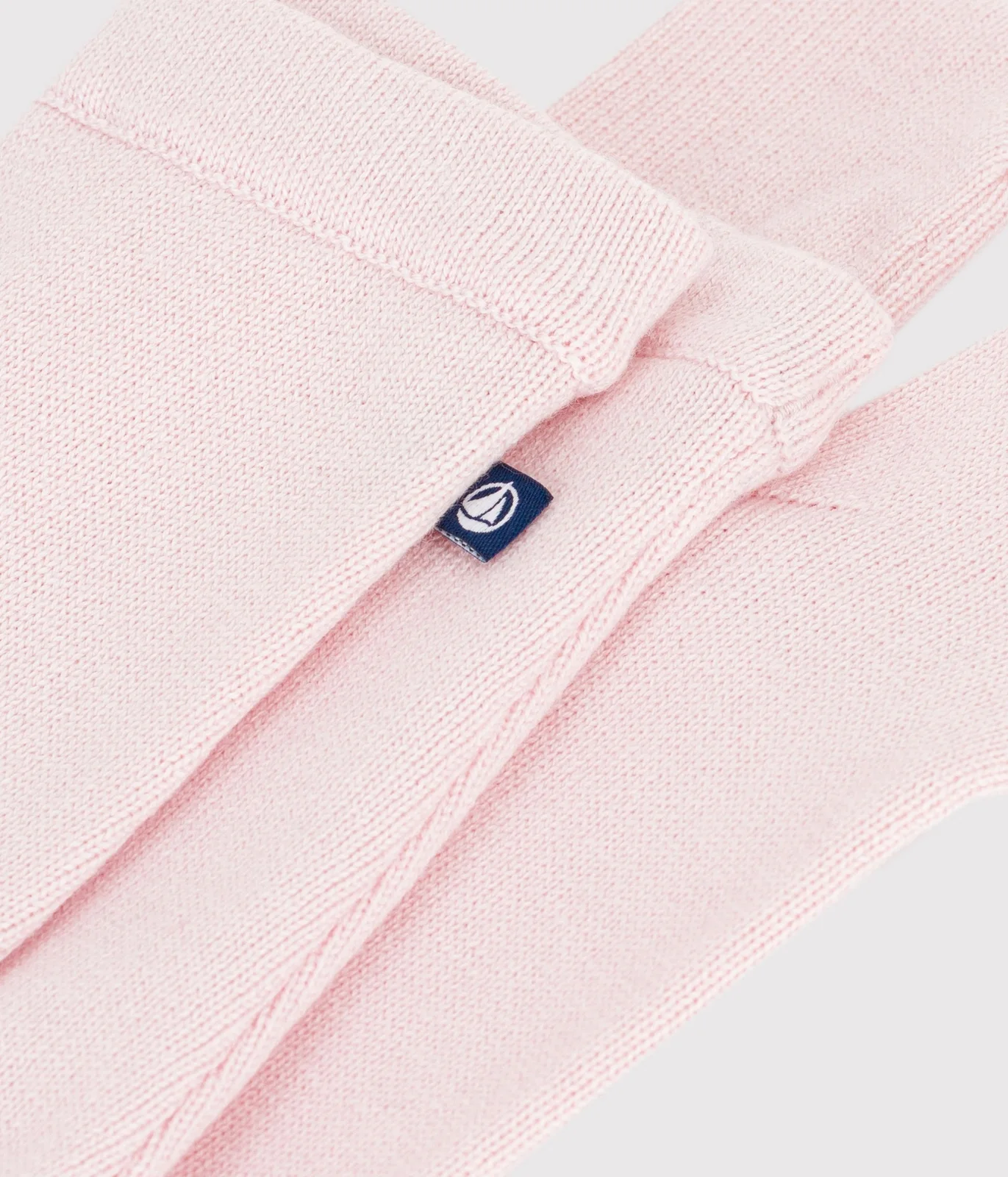 Plain wool and cotton knit baby trousers