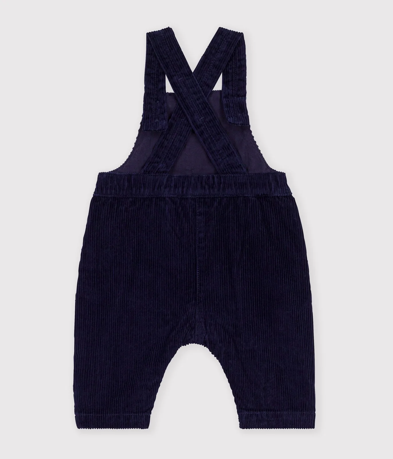 Babies' long-leg dungarees in plain corduroy