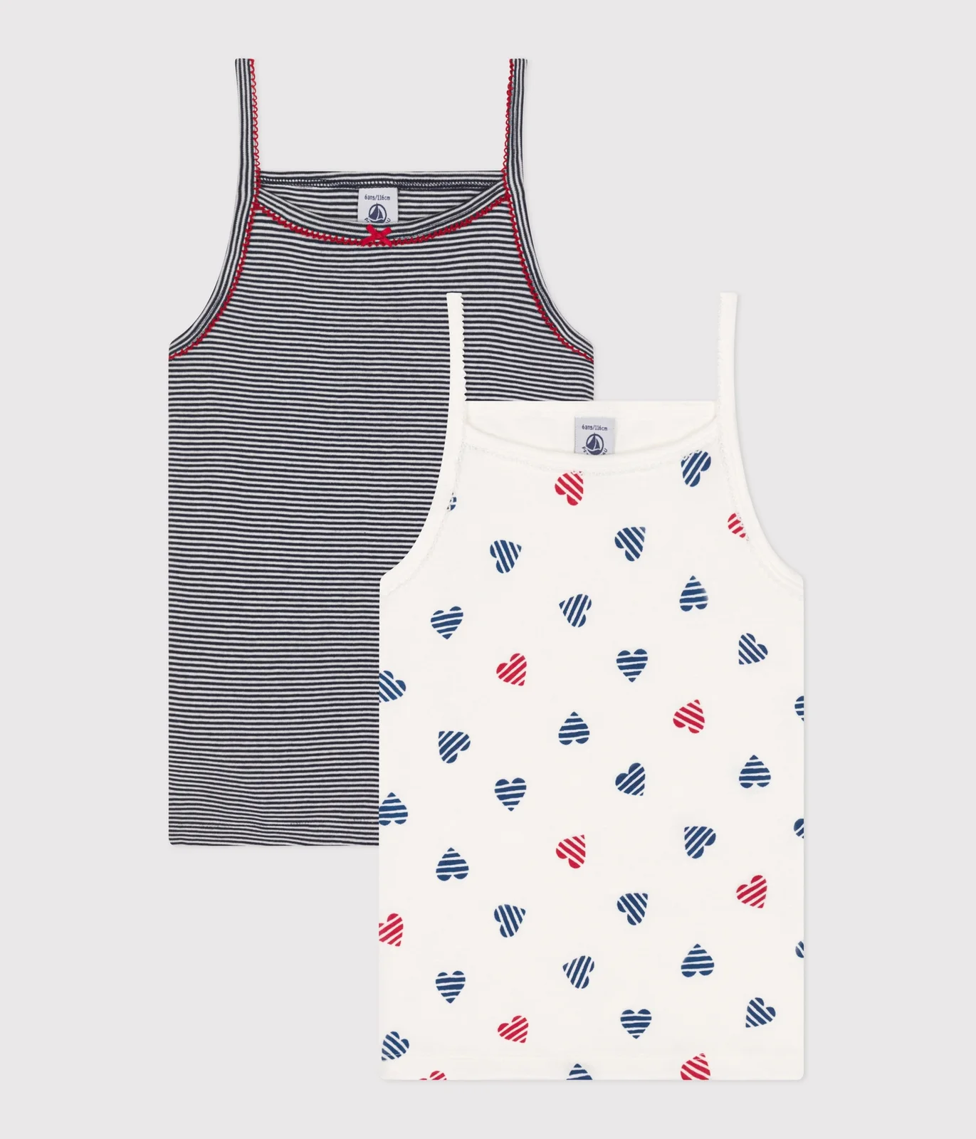 Children's printed cotton tank tops - 2-pack