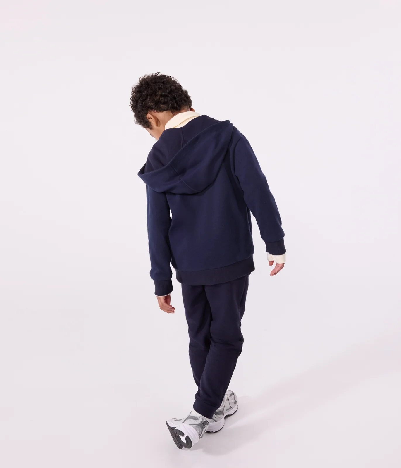 Children's plain cotton zip-up hoodie