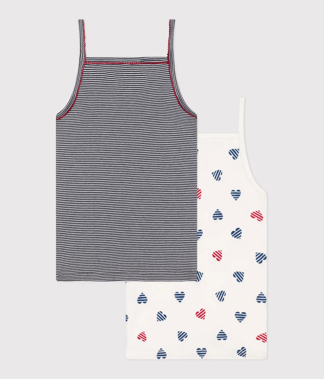 Children's printed cotton tank tops - 2-pack