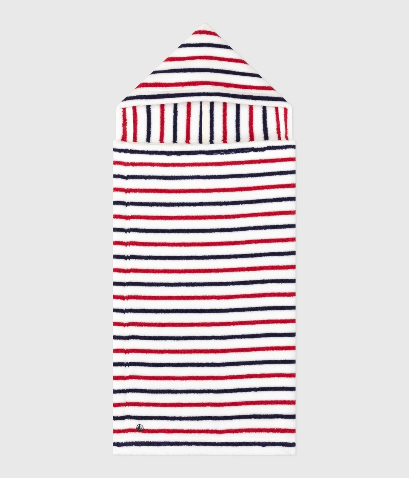 Babies' stripy printed terry towelling bath cape