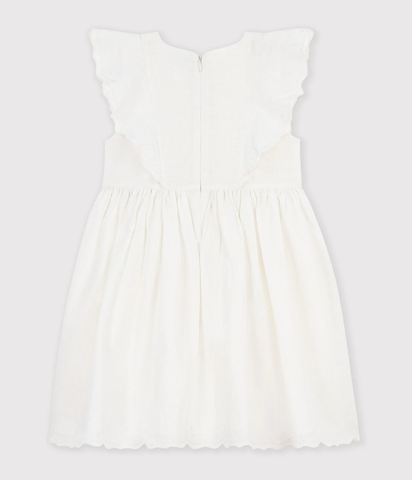 Children's plain short-sleeved poplin dress
