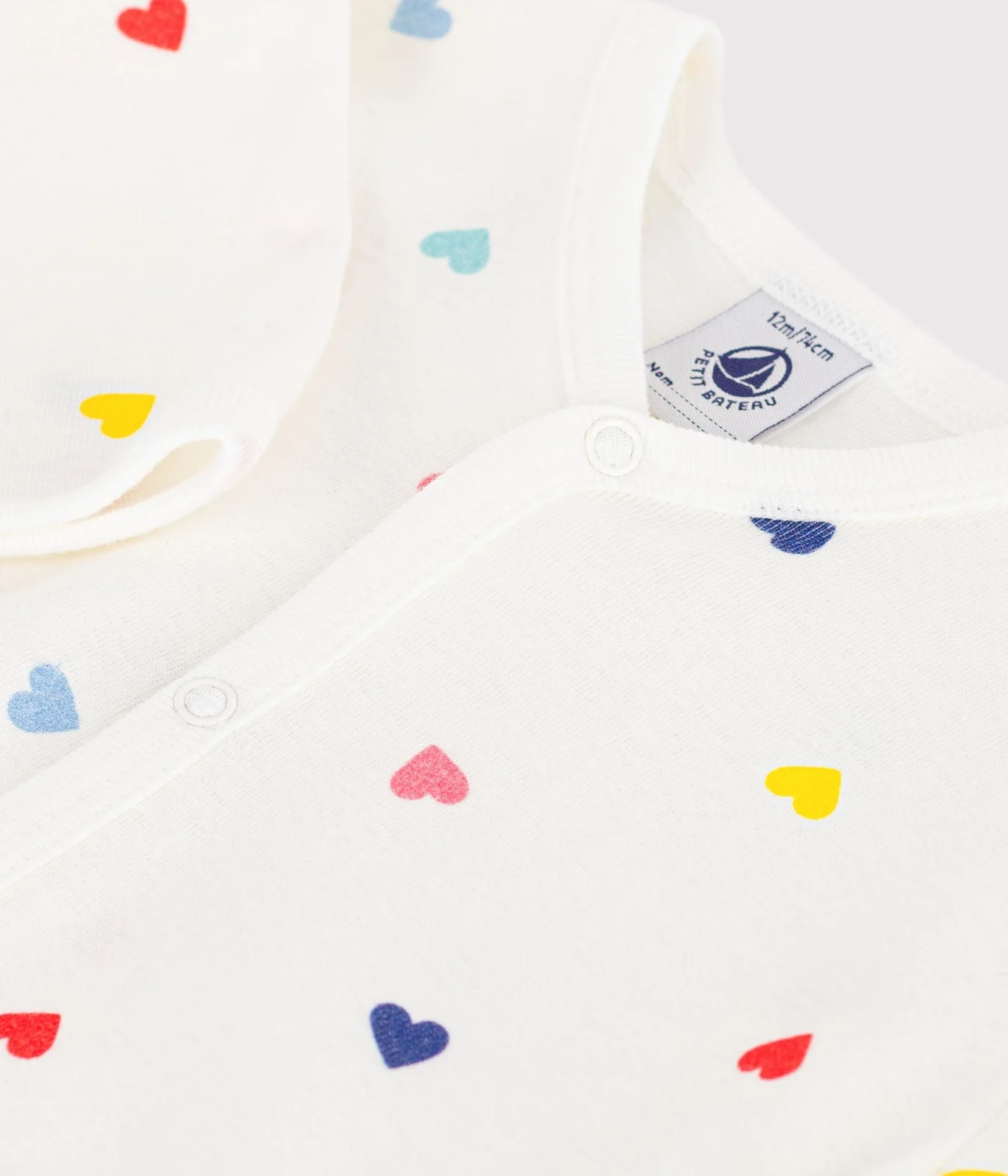 Babies' heart print footless cotton pyjama suit