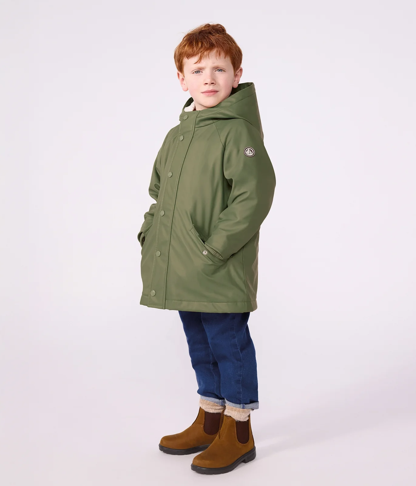 Children's plain winter raincoat