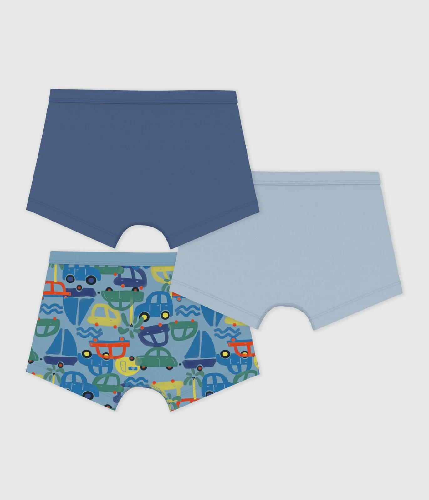 Pack of children's printed cotton boxers with covered waistbands