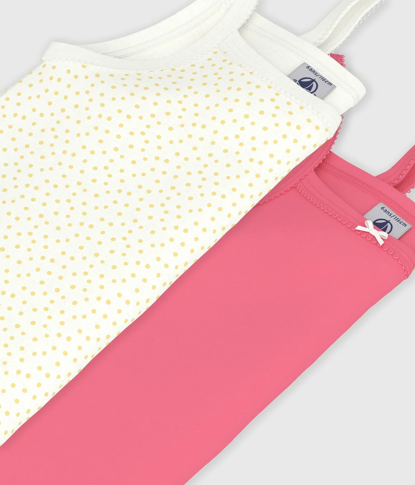 Pack of two children's polka dot print cotton tank tops