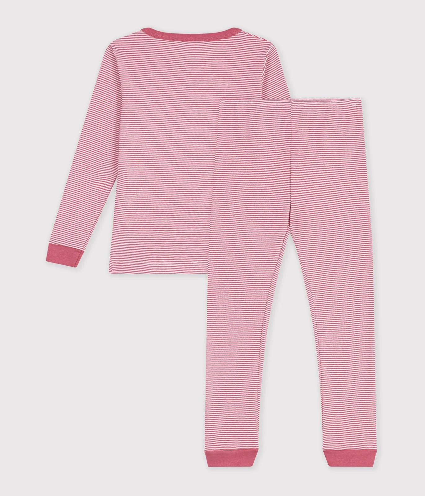 Children's snug-fitting stripy cotton pyjamas