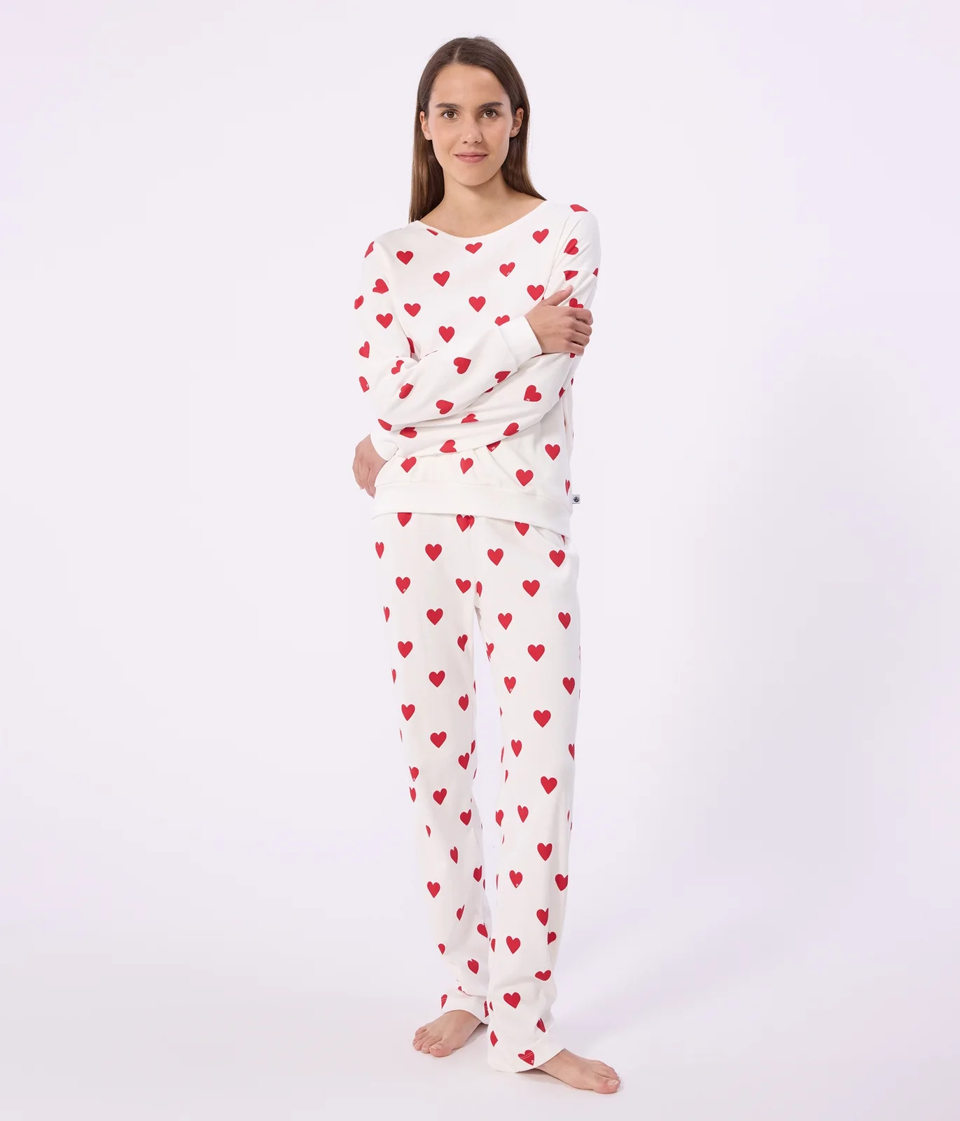 Women's heart print cotton pyjamas