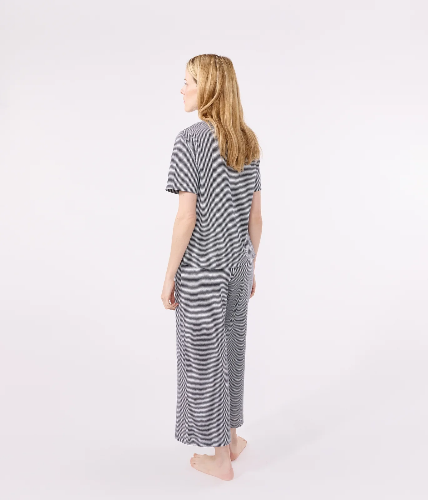 Women's Pinstriped Cotton Pyjamas