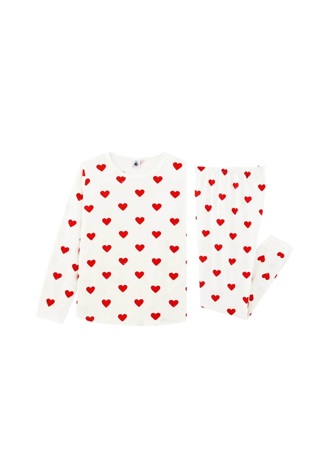 Children's cotton pyjamas with heart print