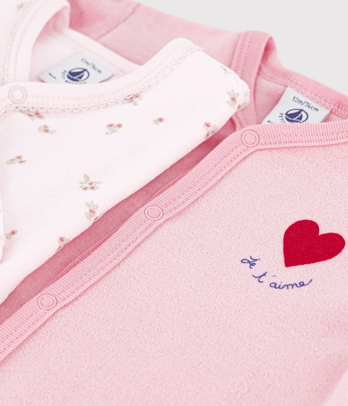 Pack of printed velour pyjamas for babies