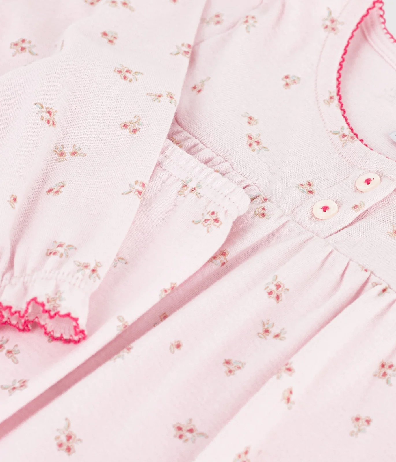 Children's cotton pyjamas with floral ruffles