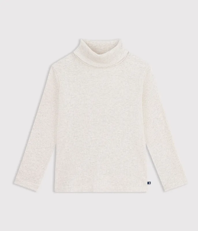 Children's plain cotton rollneck top