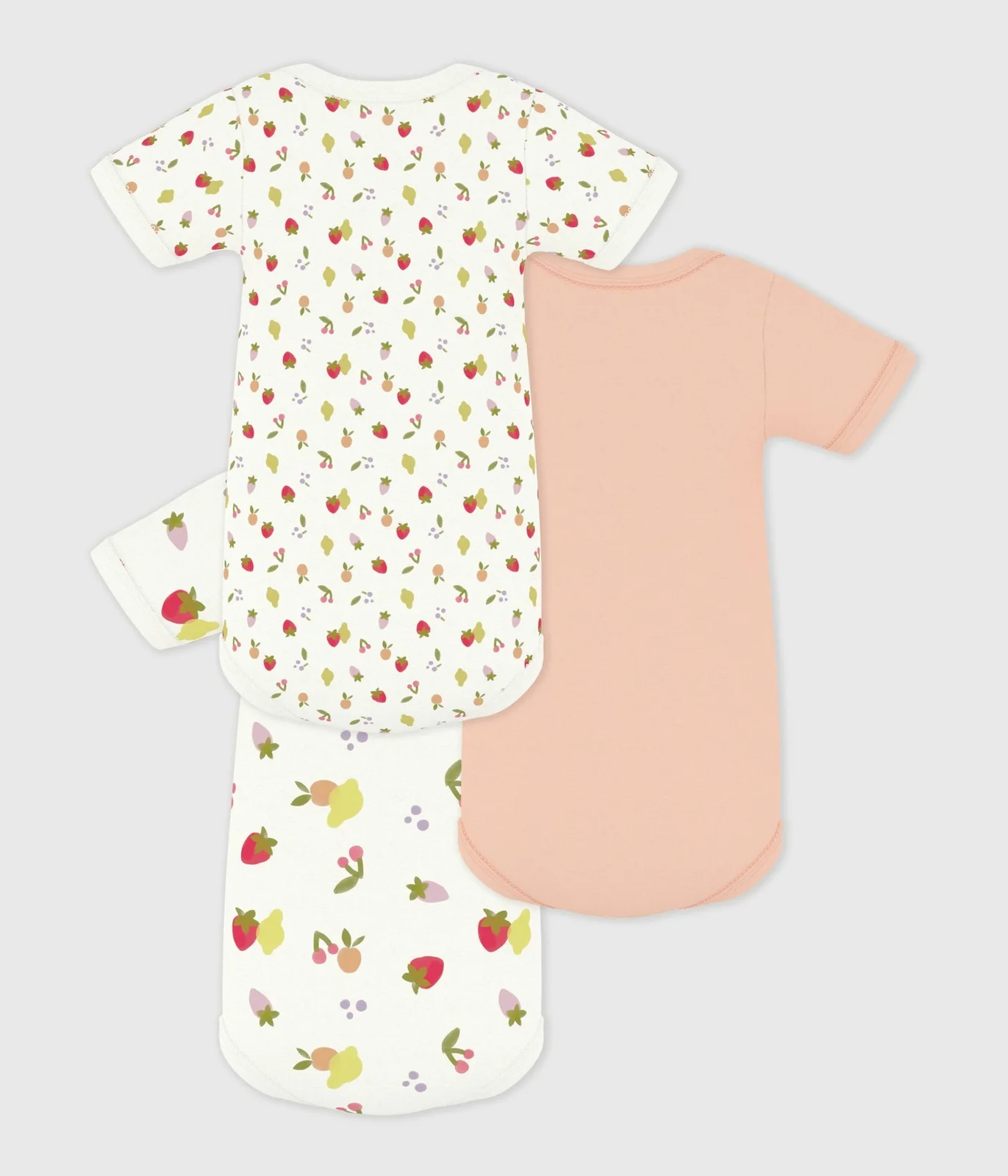 Pack of babies' short sleeved fruit print bodies