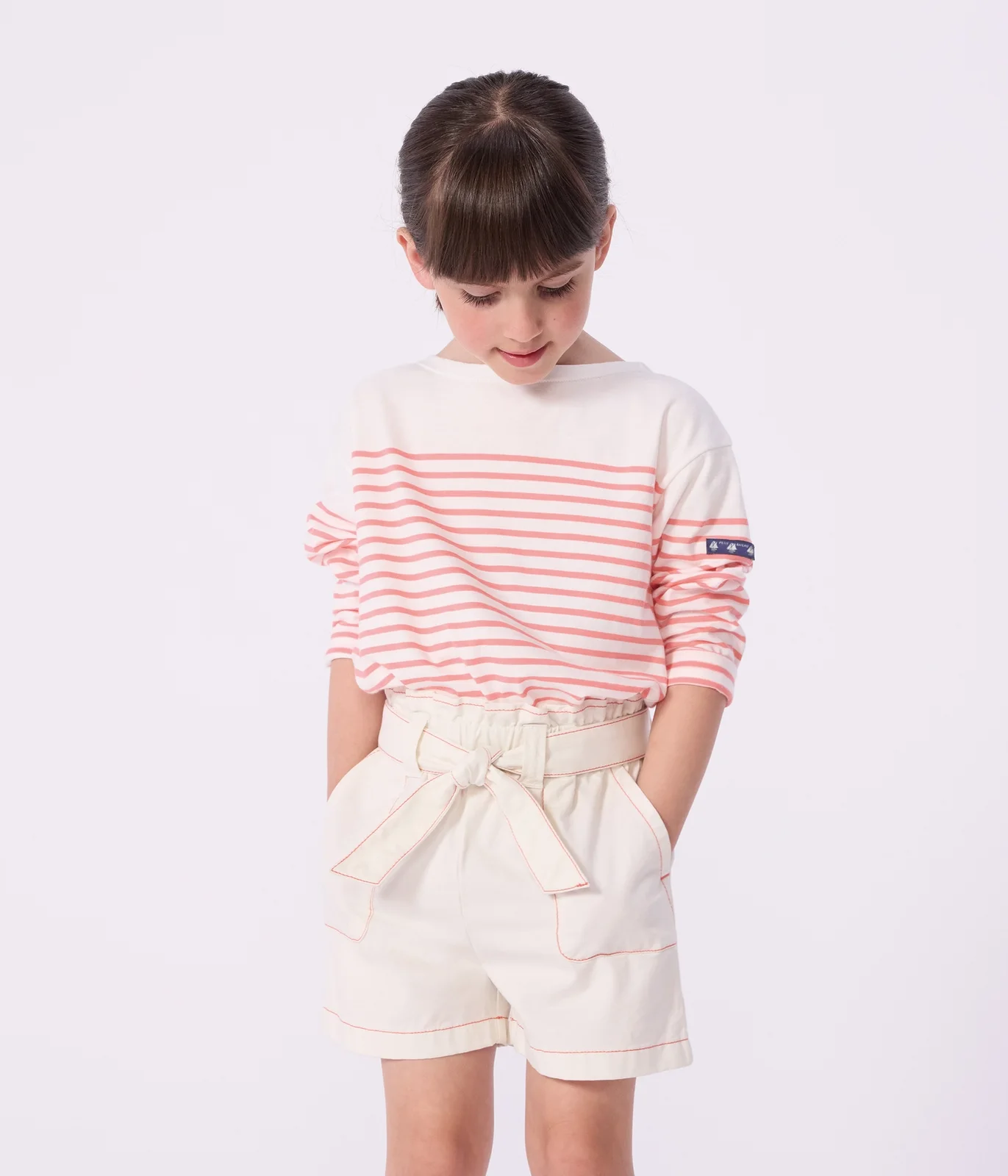 Children's stripy cotton Breton top