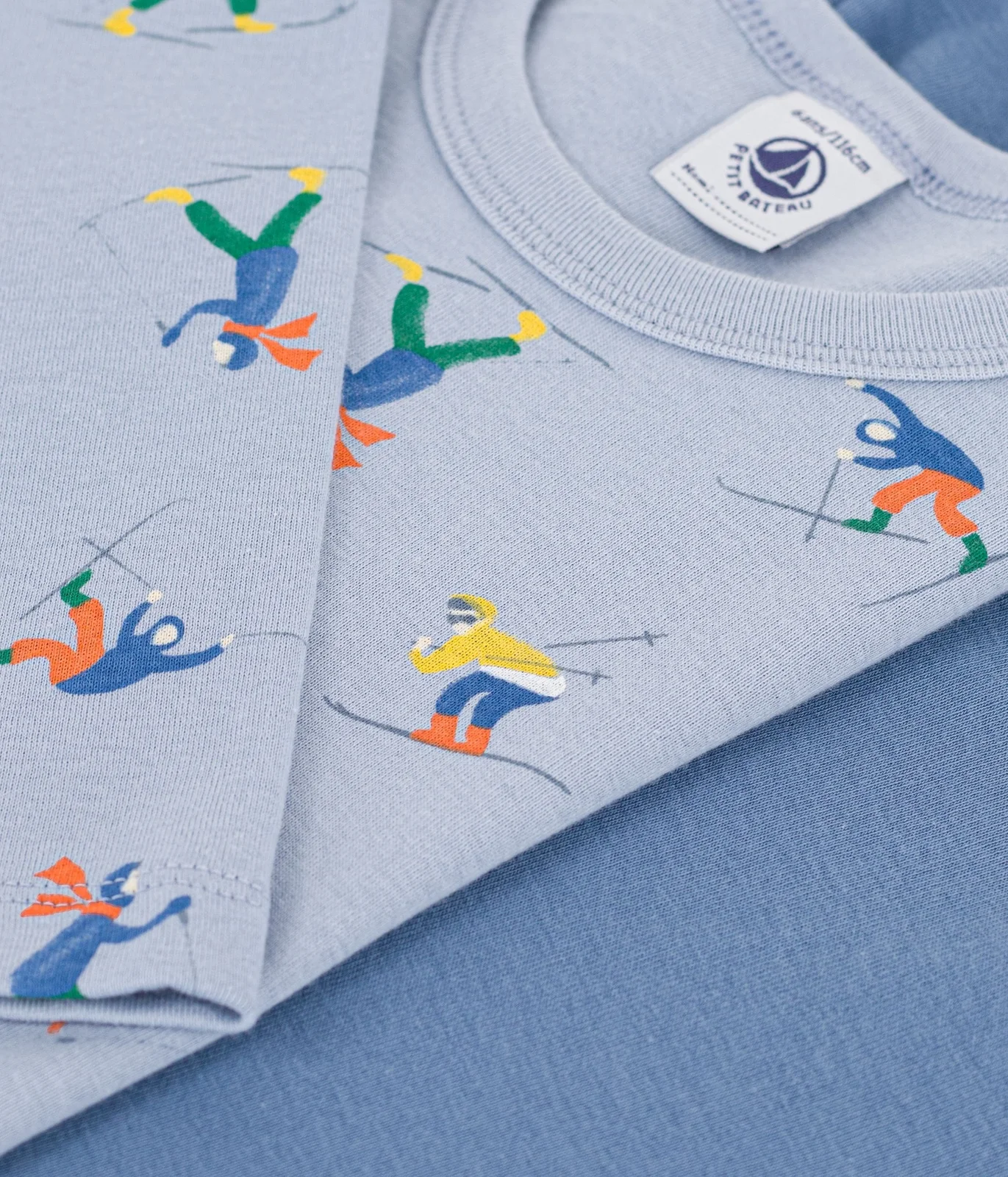 Pack of children's long-sleeved printed cotton T-shirts