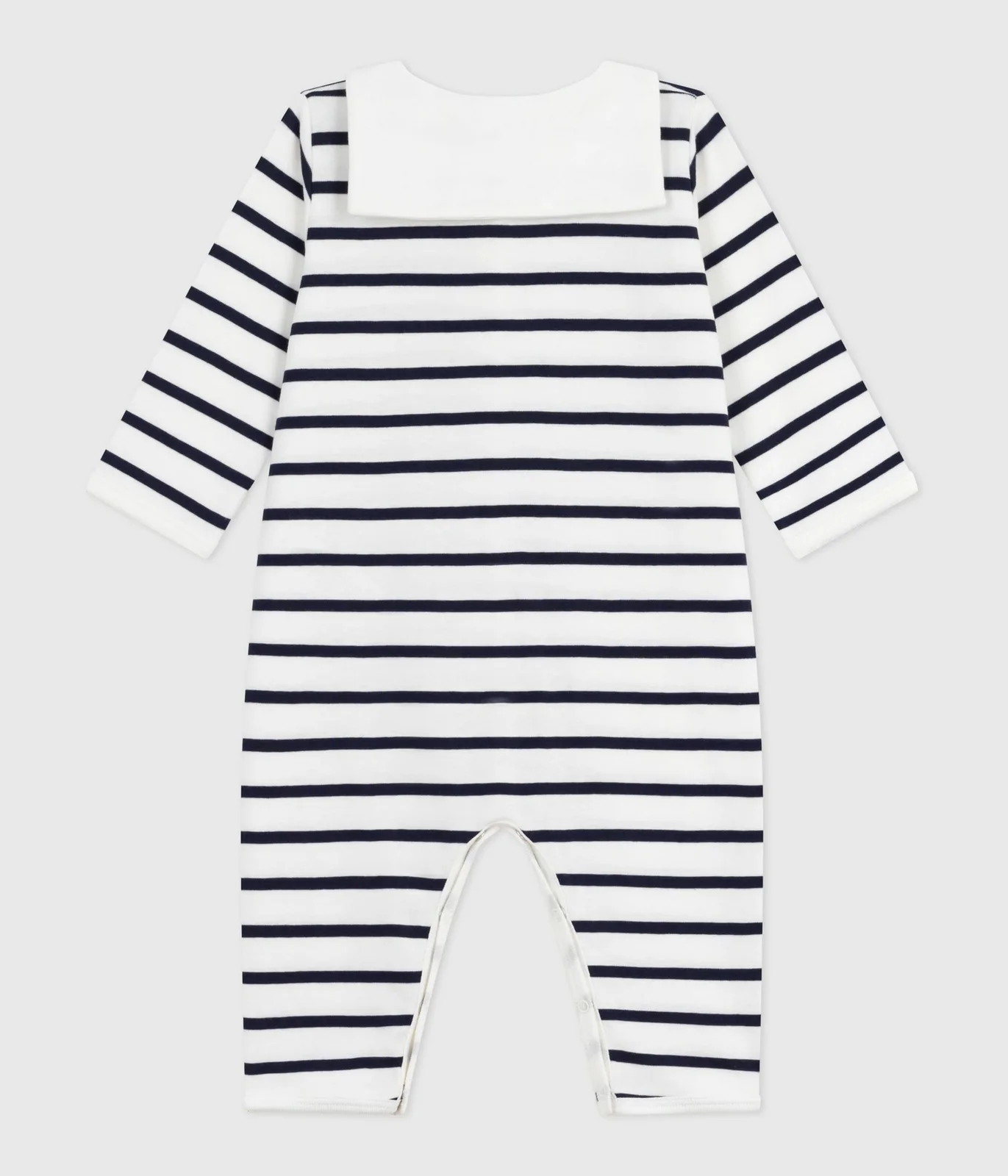 Unisex striped cotton footless sleepsuit with screen print