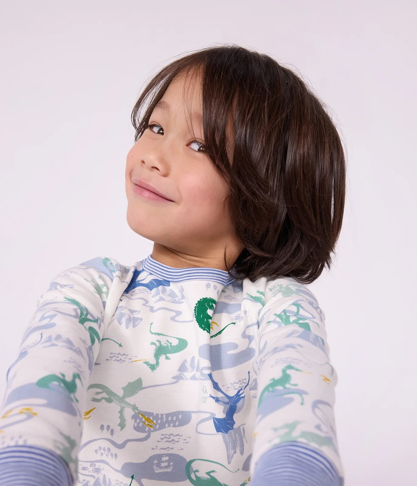 Children's pyjamas in fleece with a dragon print